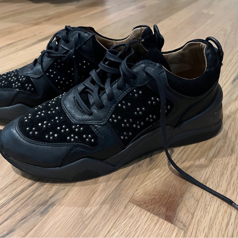 Black Studded Women's Sneakers